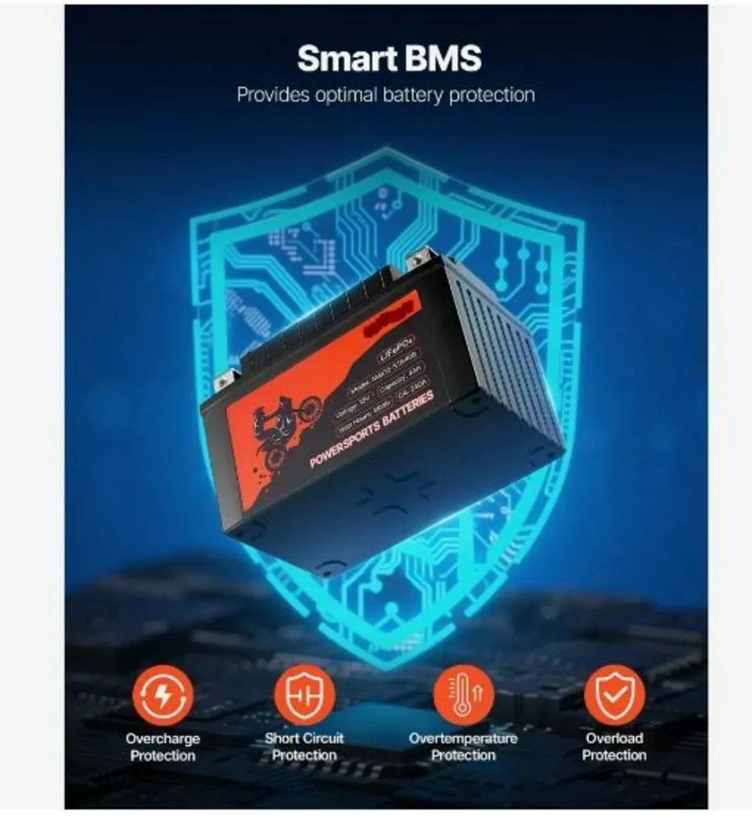 Motorcycle Battery, 12 Volt 4Ah - Image 4