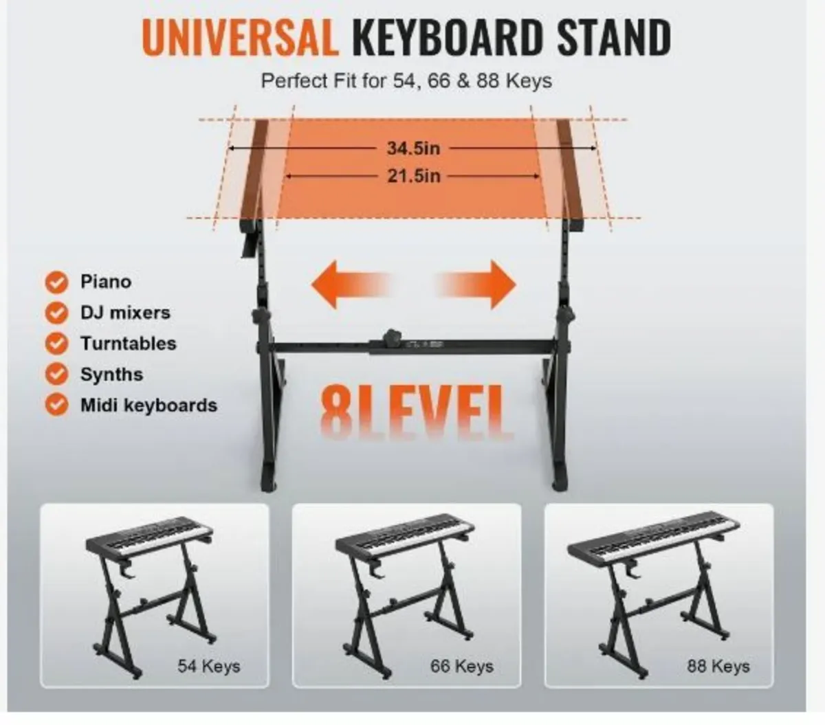 Piano Keyboard Stand and Bench Set - Image 2