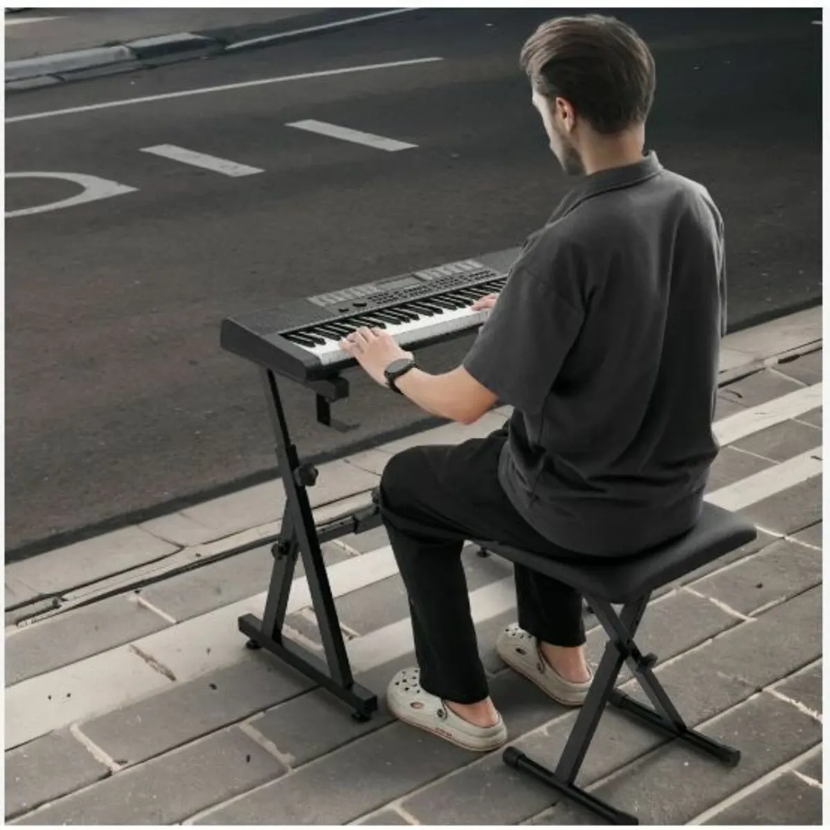Piano Keyboard Stand and Bench Set - Image 4