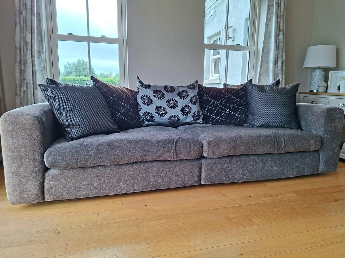 4 Seater couch, armchair & footstool - Image 4