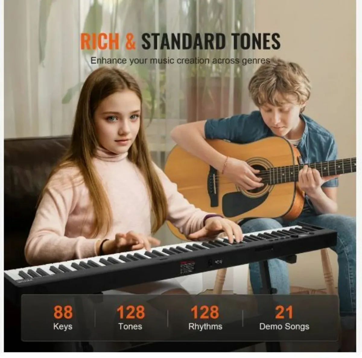 88 Key Folding Keyboard Piano, Bluetooth - Image 4