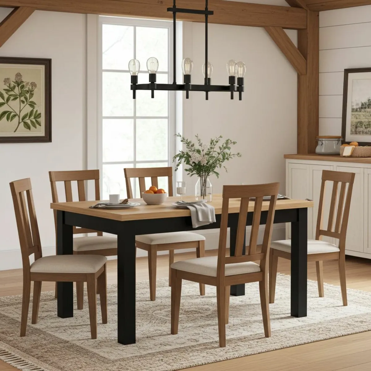 Versatile Extendabl Dining Table – Solid Beech Leg - Image 1