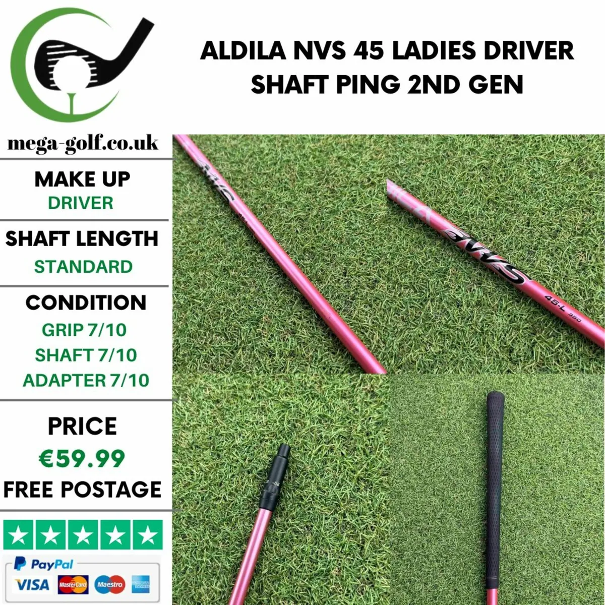 Aldila NVS 45 Ladies Driver Shaft / Ping 2nd Gen - Image 1