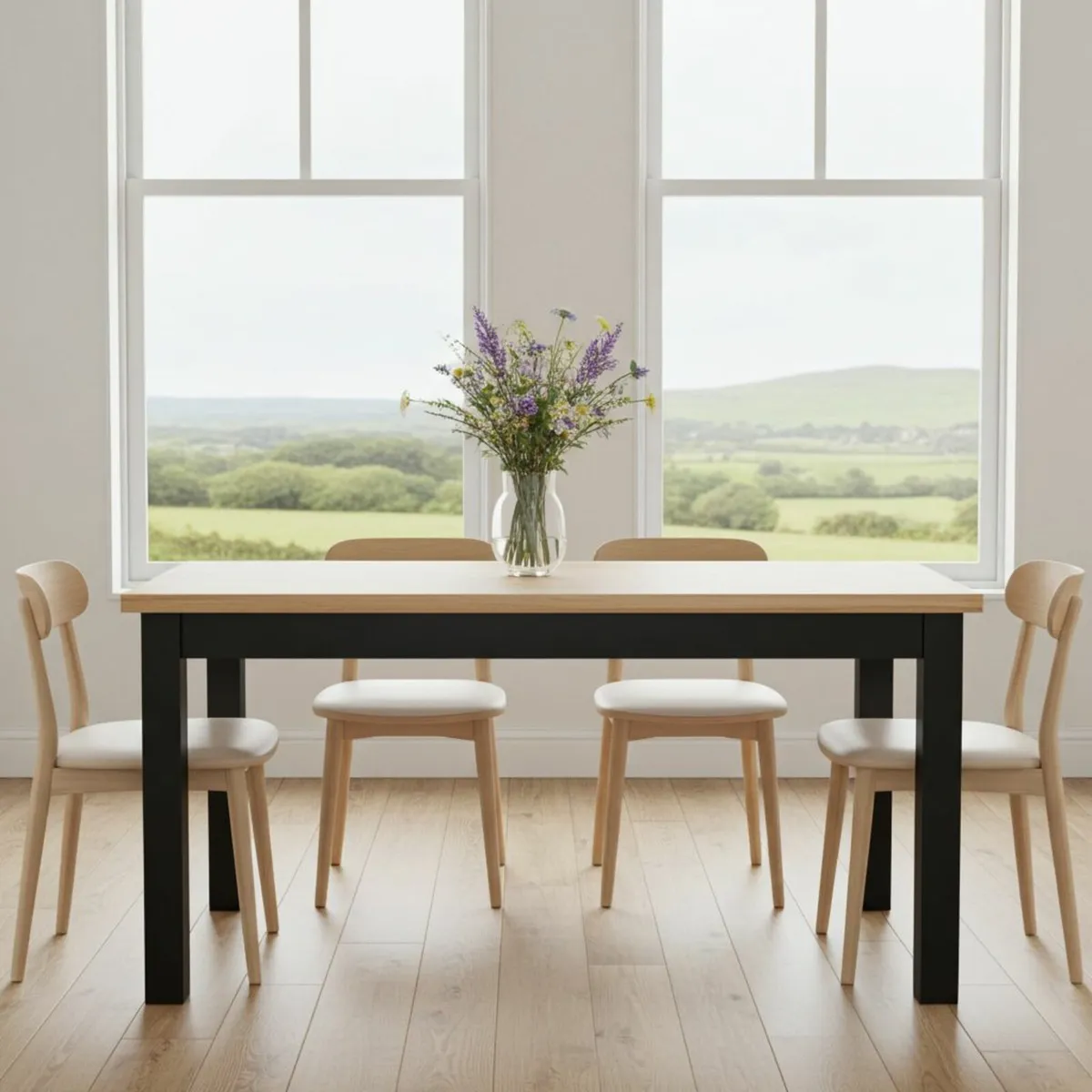 Versatile Extendabl Dining Table – Solid Beech Leg - Image 3