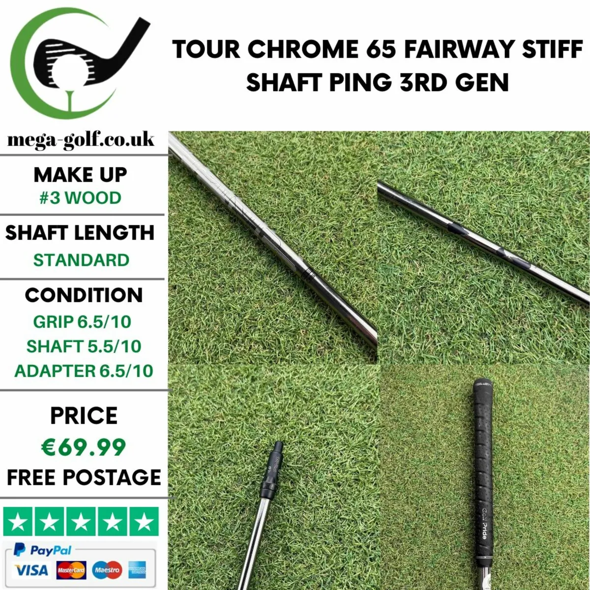 Tour Chrome 65 #3 Wood Stiff Shaft / Ping 3rd Gen - Image 1