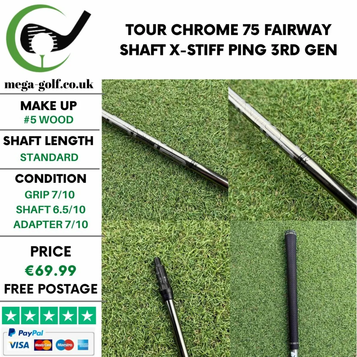 Tour Chrome 75 #5 Wood Shaft X-Stiff /Ping 3rd Gen - Image 1