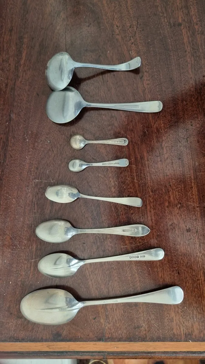 Antique Silverware Spoon Collection, - Image 2