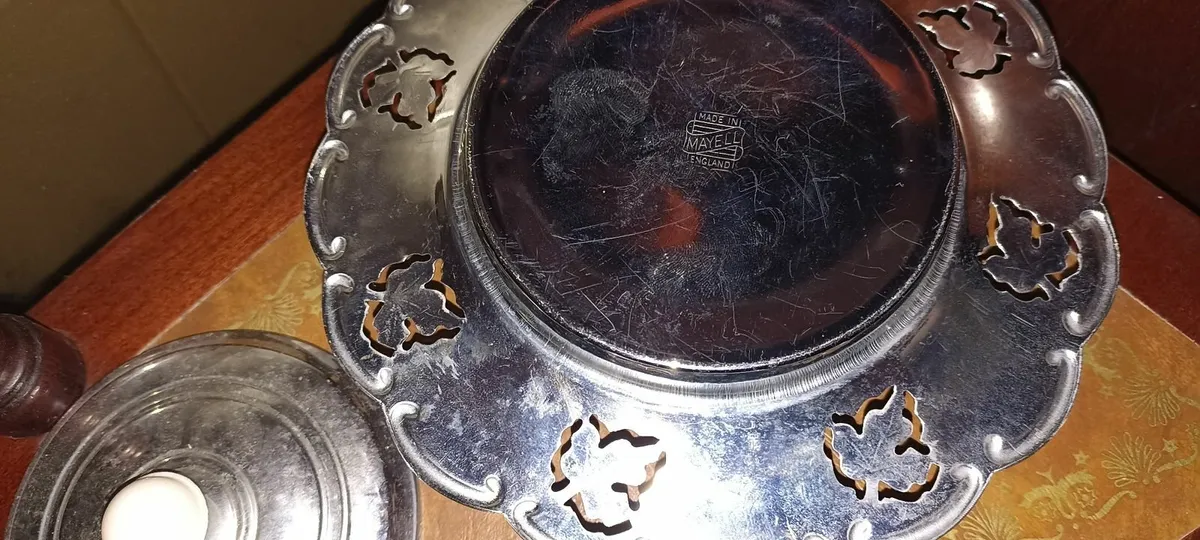 1960s Glass & Chrome Butter Dish - Image 2