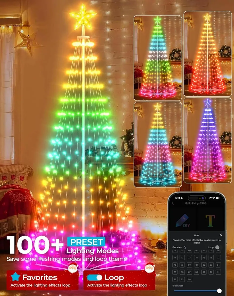 1.8M Smart Christmas Cone Tree, APP Controlled - Image 2