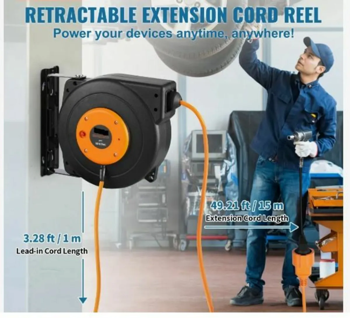 Retractable Extension Cord Reel - Image 3