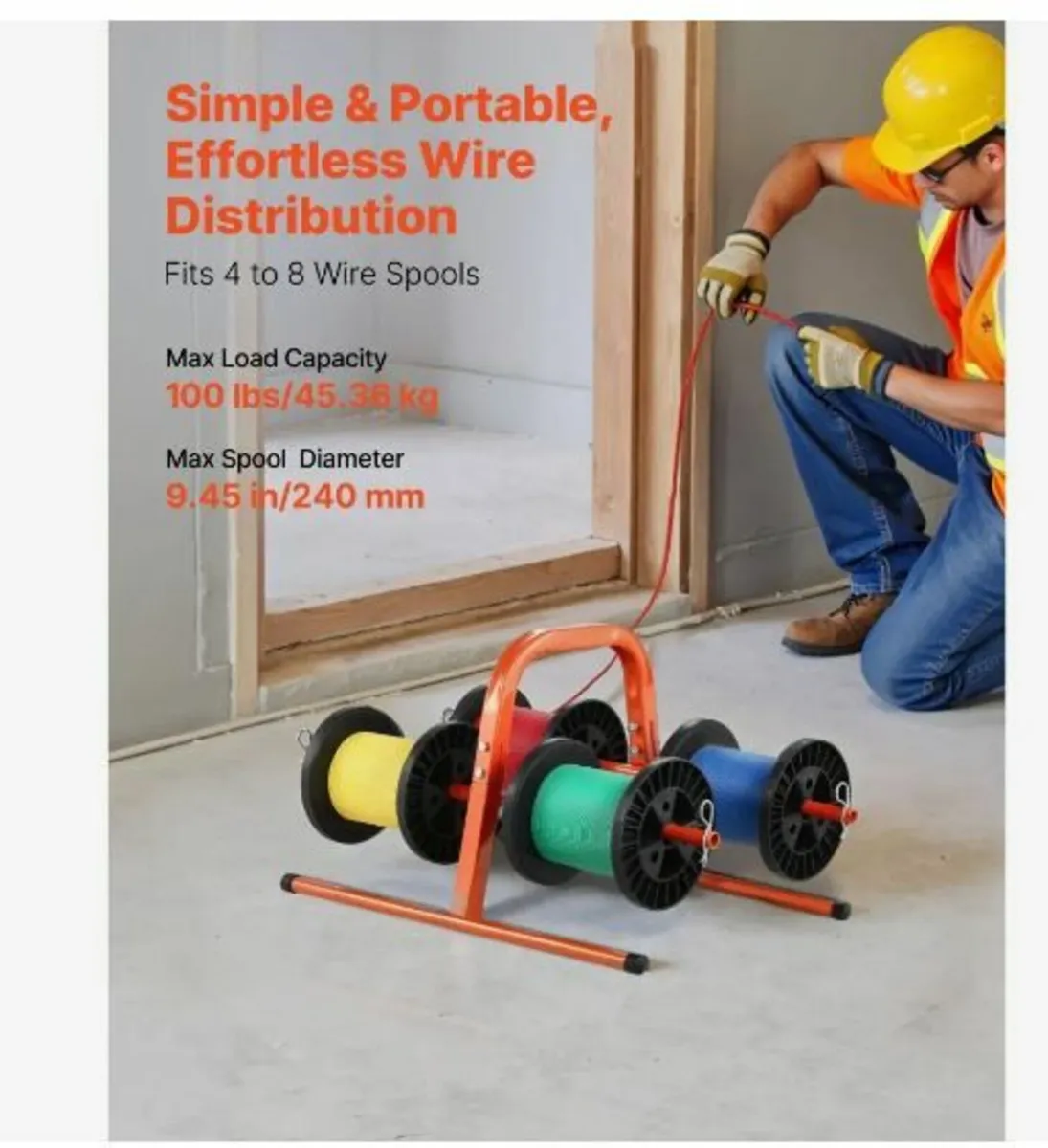 Wire Spool Rack, 45 kg / 100 lbs Capacity - Image 1