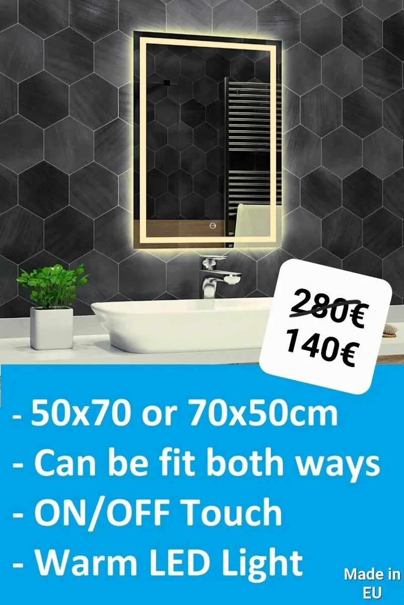 LED Bathroom Mirror 50x70cm - Image 1