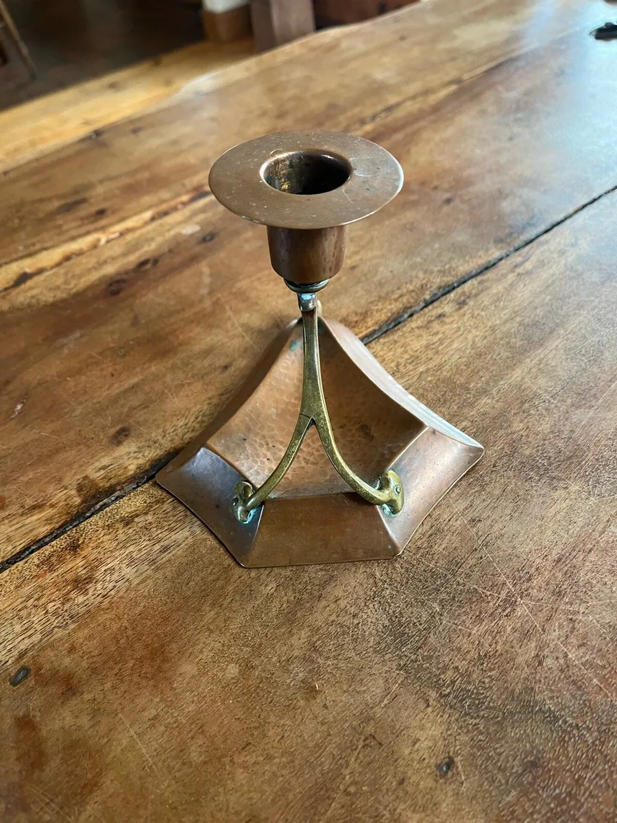 Art Nouveau Copper Candle Holder - Image 4