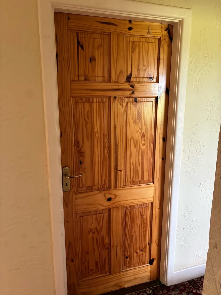 5 solid Oak Doors & 2 oak doors with glass panels - Image 3
