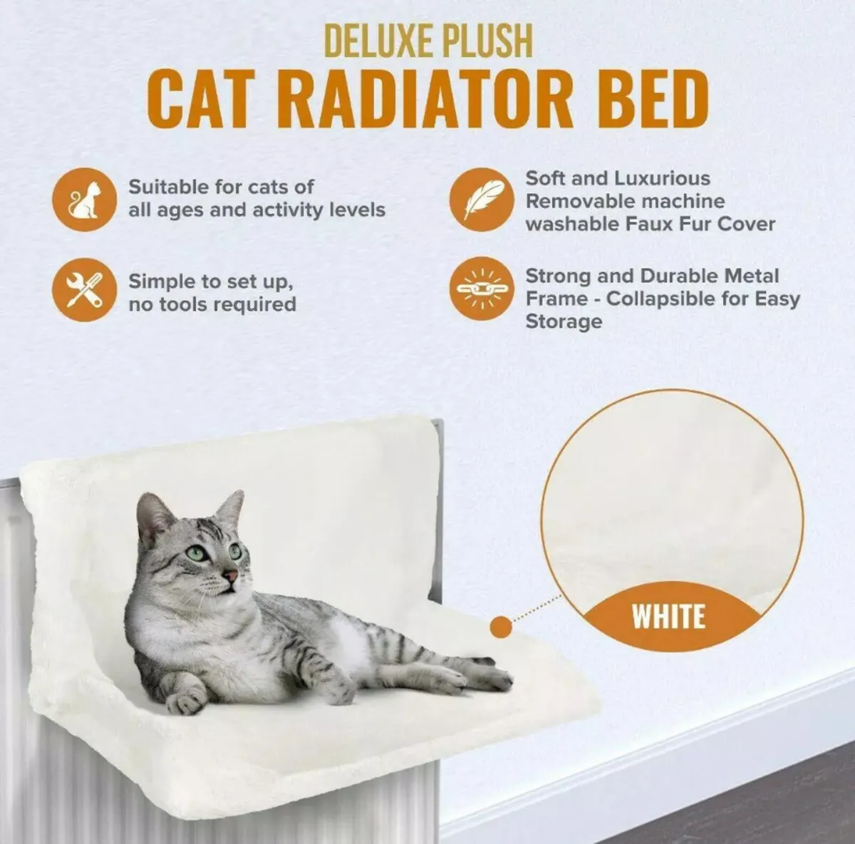 Cat Hanging Radiator Bed Hammock Fleece NEW - Image 1