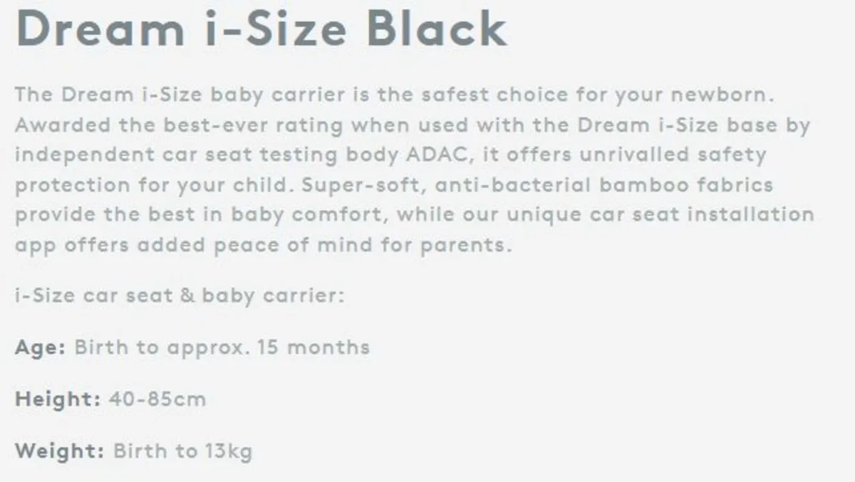 Silver Cross baby carrier, rain cover, base & cot - Image 2