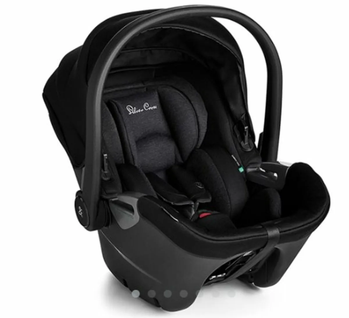 Silver Cross baby carrier, rain cover, base & cot - Image 1
