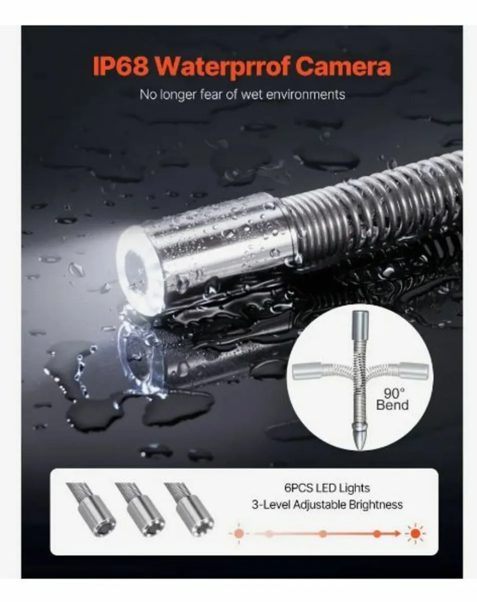 Sewer Camera, 164 ft/50 m, 4.3-inch - Image 4