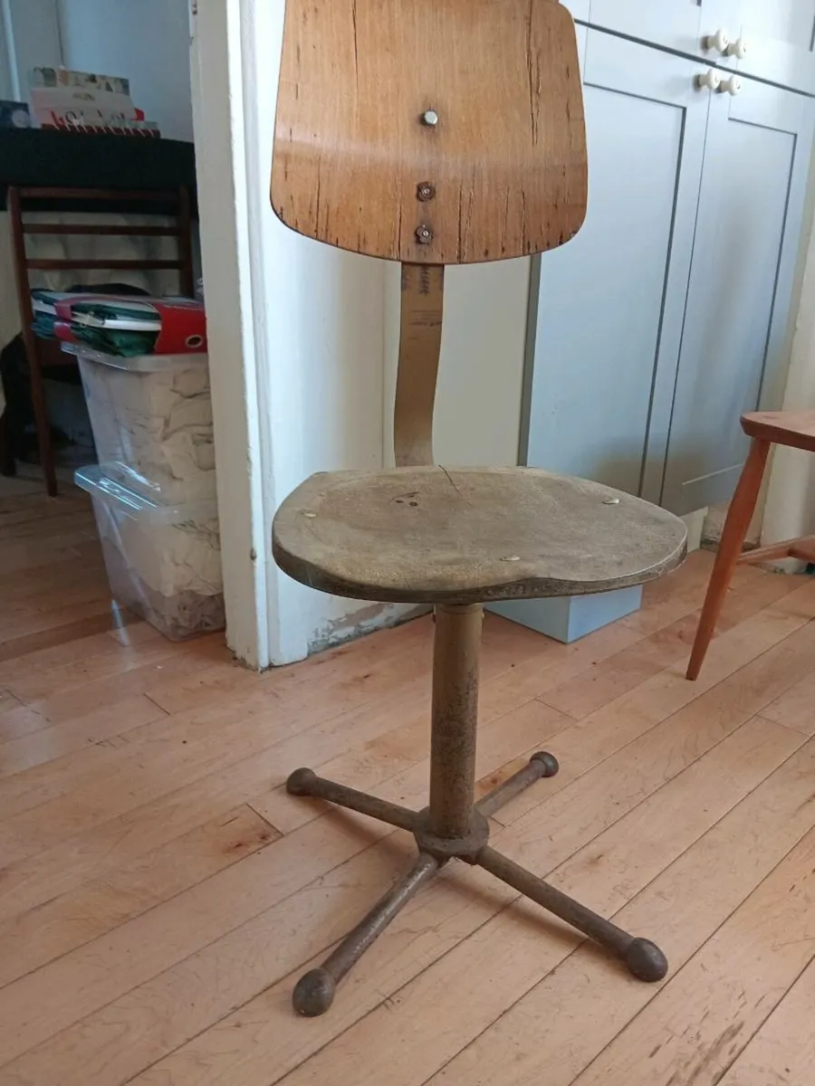 vintage industrial office chair stamped H.G - Image 1