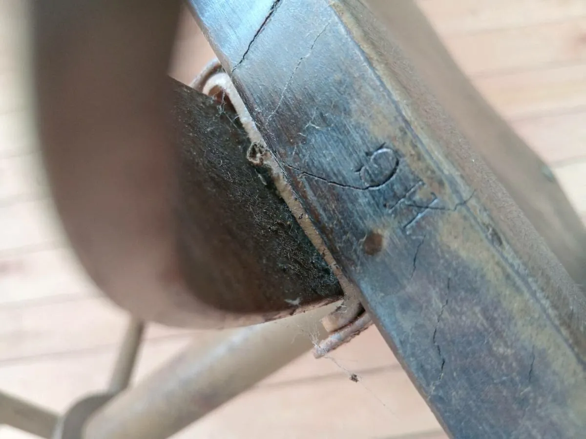 vintage industrial office chair stamped H.G - Image 4