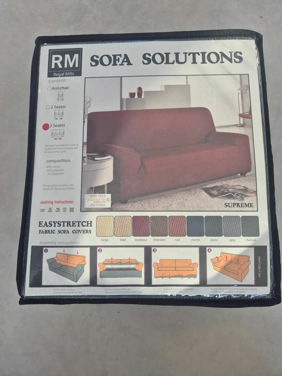 3 Seater Sofa Cover -Grey - Image 1