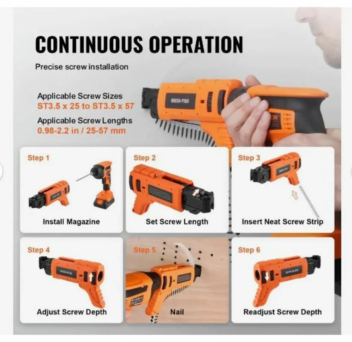 Drywall Screw Gun Auto-Feed, 20V - Image 4