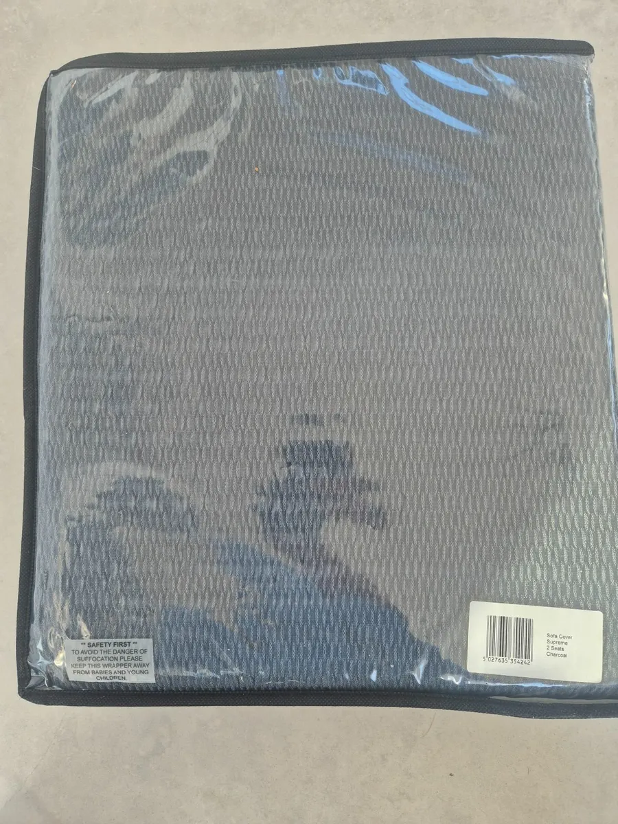 2 Seater Sofa Cover- Charcoal Grey - Image 2