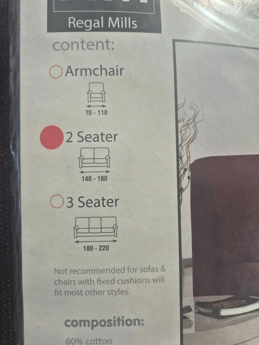 2 Seater Sofa Cover- Charcoal Grey - Image 4