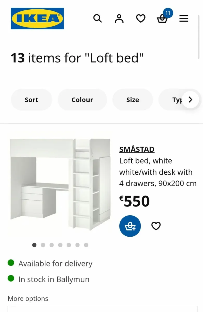 Single loft bed - Image 1