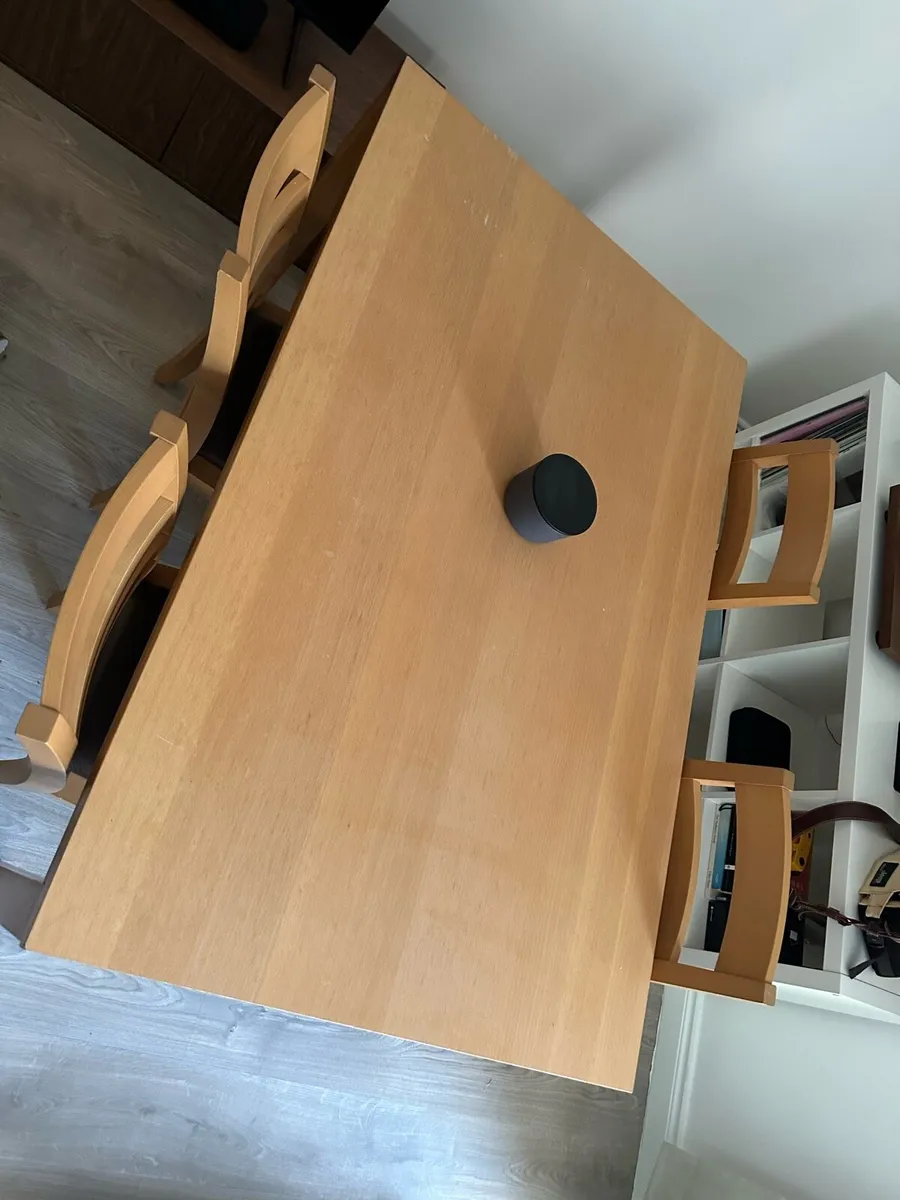Solid wood table and chairs - Image 3