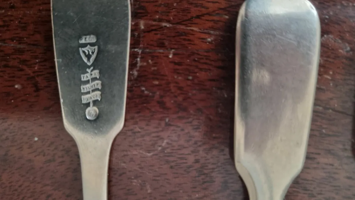 Antique Silver Egg Spoons 10 - Image 2