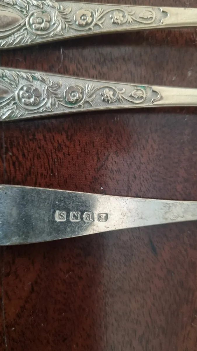 Antique Silver Pastry Forks 6 - Image 2