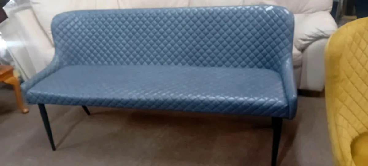 Grey Button Back Bench Seat