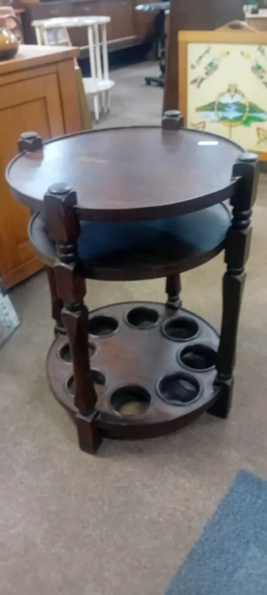 Round Side Table With Bottle Trough