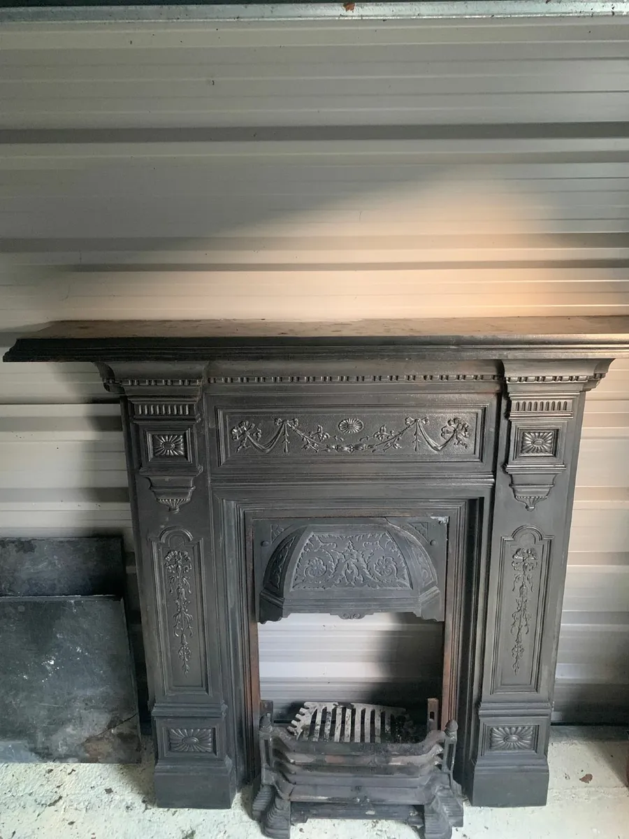 Antique Cast-Iron Victorian Fireplace Surround - Image 1