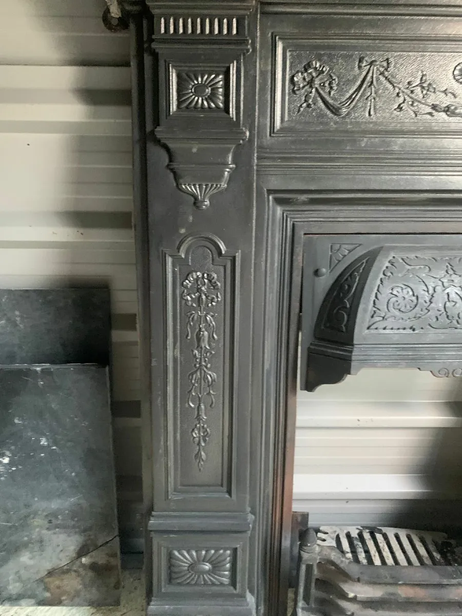 Antique Cast-Iron Victorian Fireplace Surround - Image 4