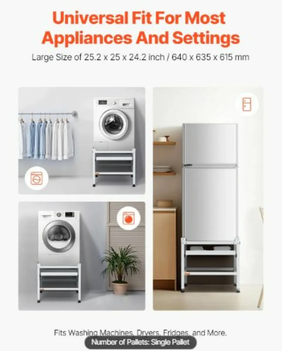 Washing Machine Stand, 25.2x25-Inch Washer Laundry - Image 2