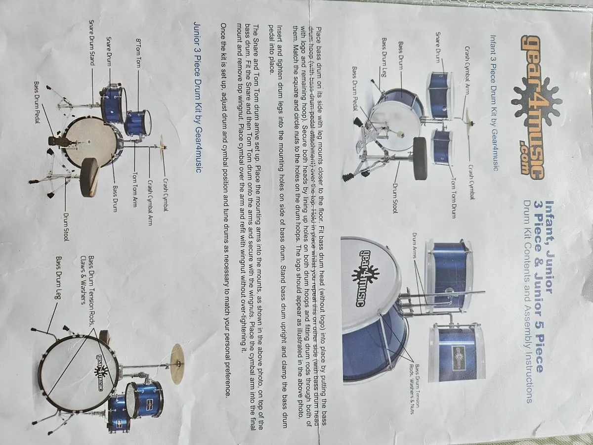 Junior Drum Kit  5 piece   gear4music - Image 2