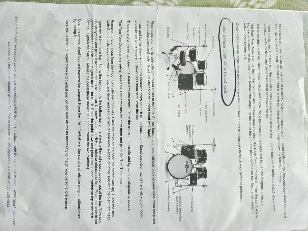 Junior Drum Kit  5 piece   gear4music - Image 3