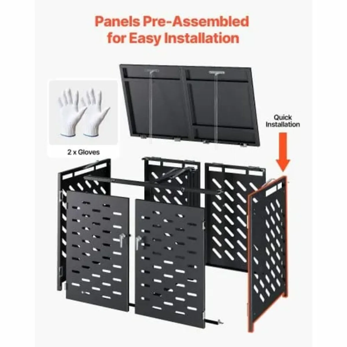 Trash Can Storage, 2 x 52.79 Gal Trash Bin Storage - Image 3