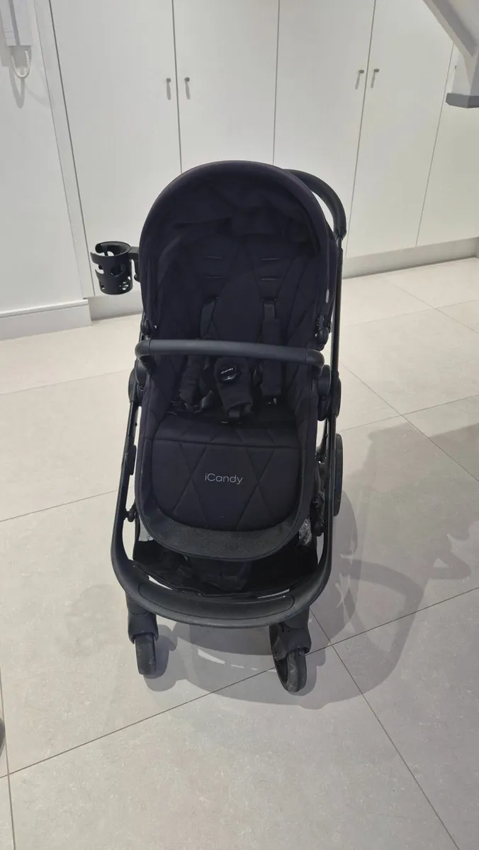 Icandy Orange pram and carrycot with accessories - Image 3