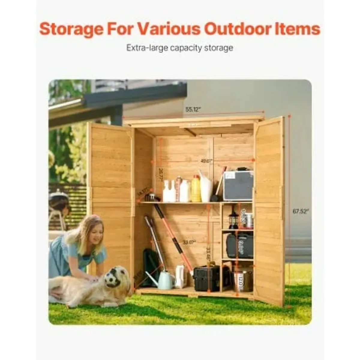 Outdoor Storage Shed, Large Wooden Outside Storage - Image 3