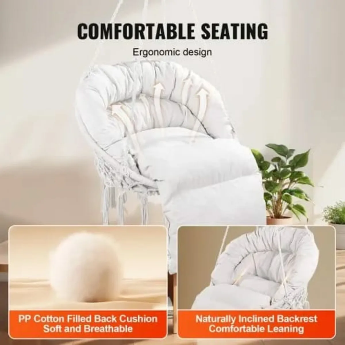 Hanging Hammock Swing Chair, 330 Lbs Capacity, Mac - Image 2