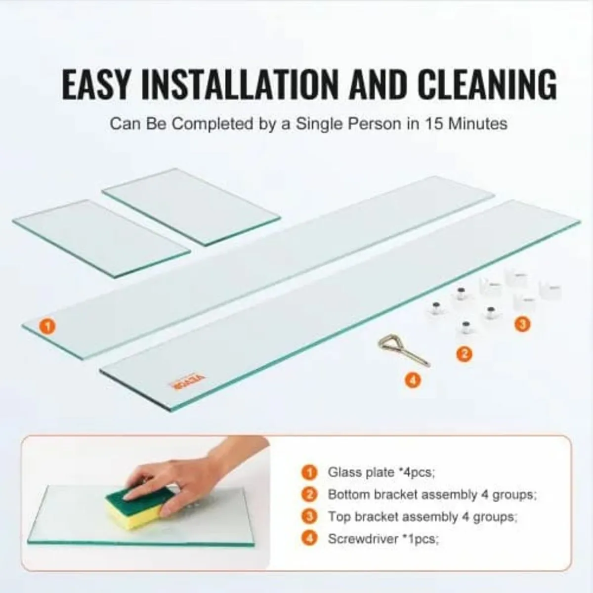 Fire Pit Wind Guard, 38 x 10.5 x 6 Inch Glass Wind - Image 3