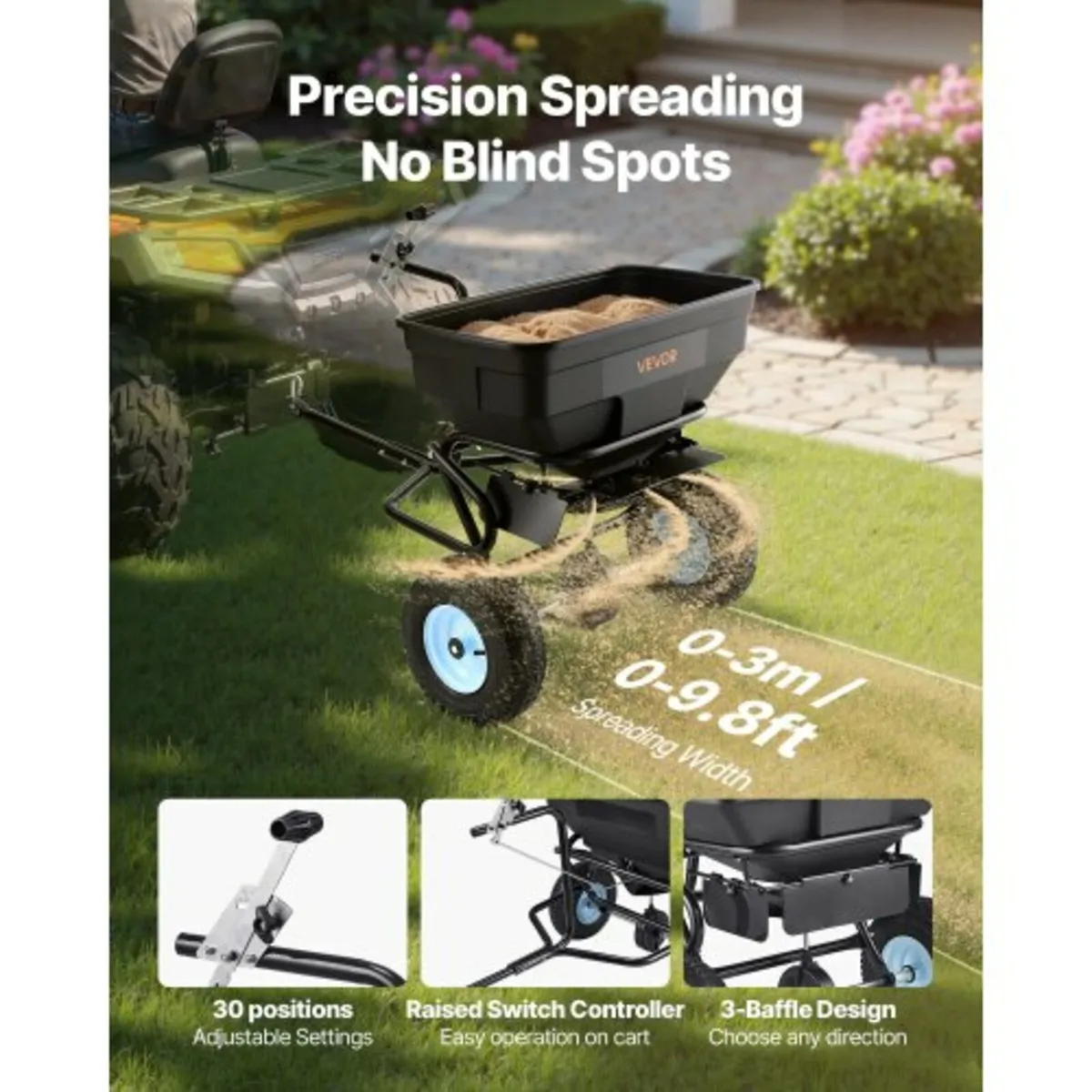 Towable Broadcast Spreader, 59 kg Capacity, Tow-Be - Image 4