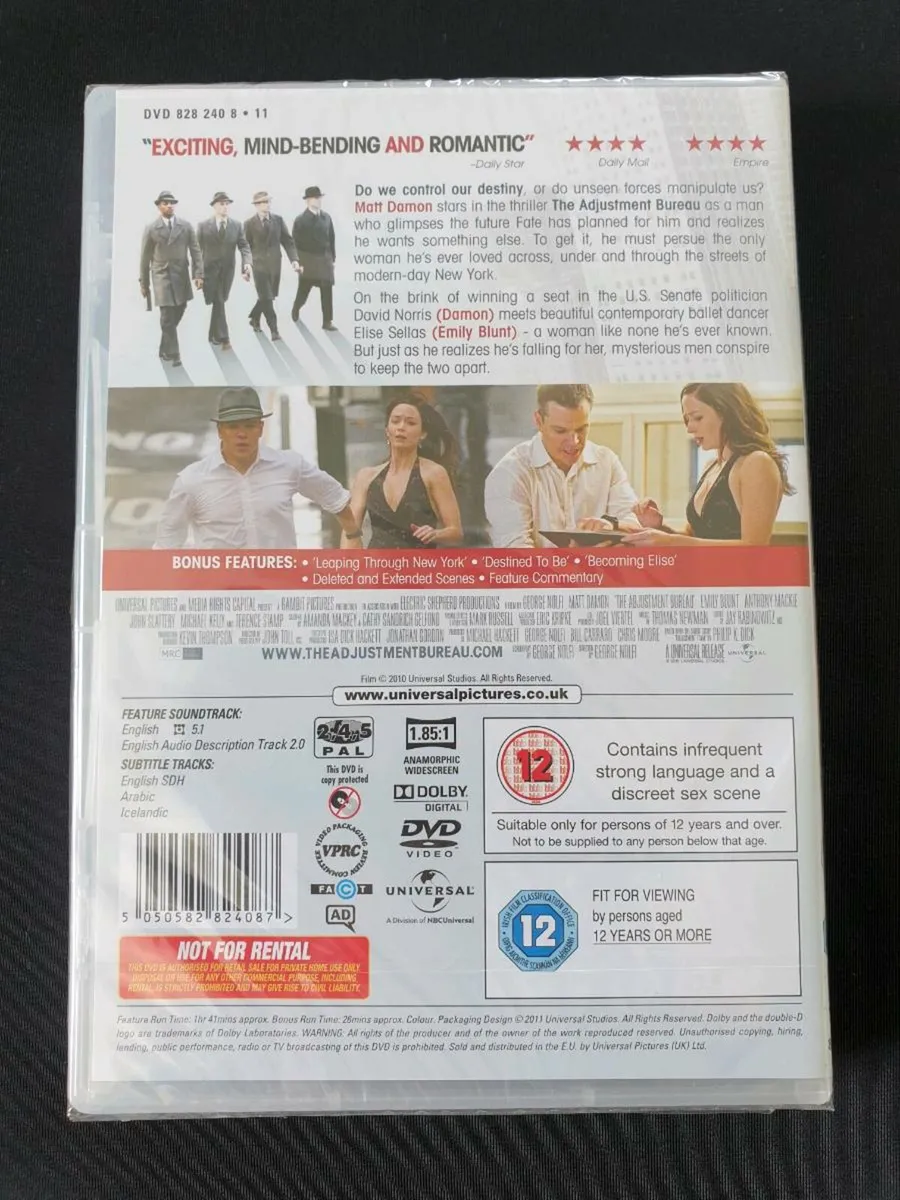 The Adjustment Bureau DVD Matt Damon Emily Blunt - Image 2