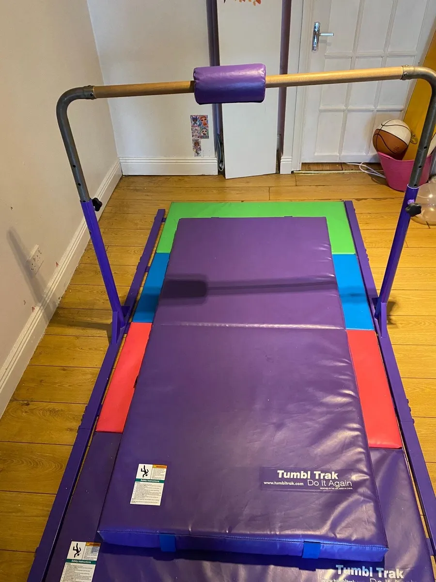 Tumbl Trak Gymnastics Bar and Mats - Image 1