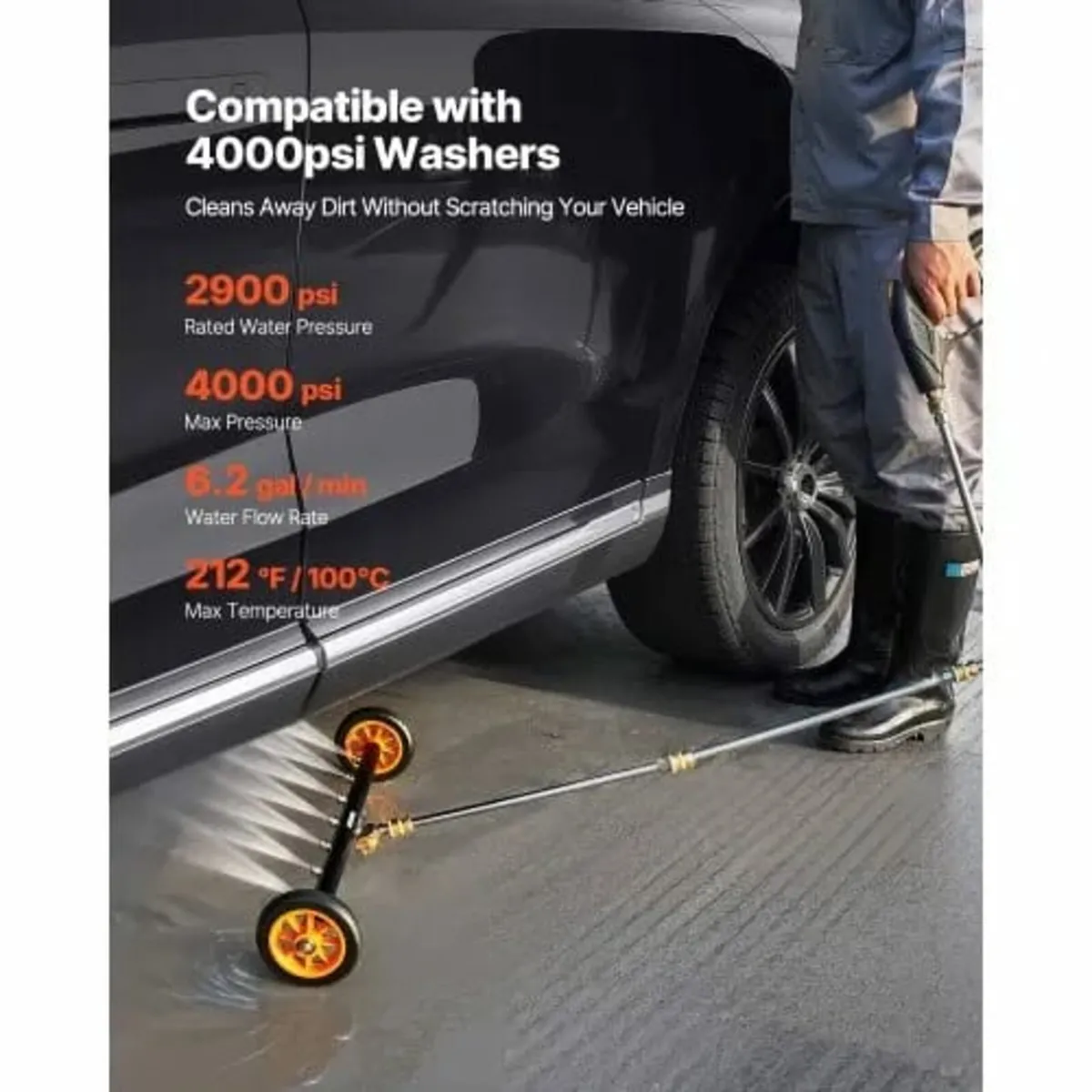 24" Pressure Washer Undercarriage Cleaner, Stainle - Image 4