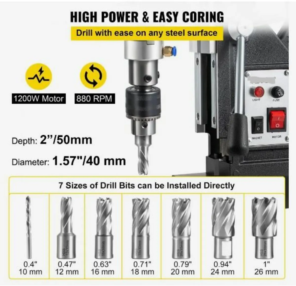 Magnetic Drill, 1100W - Image 3