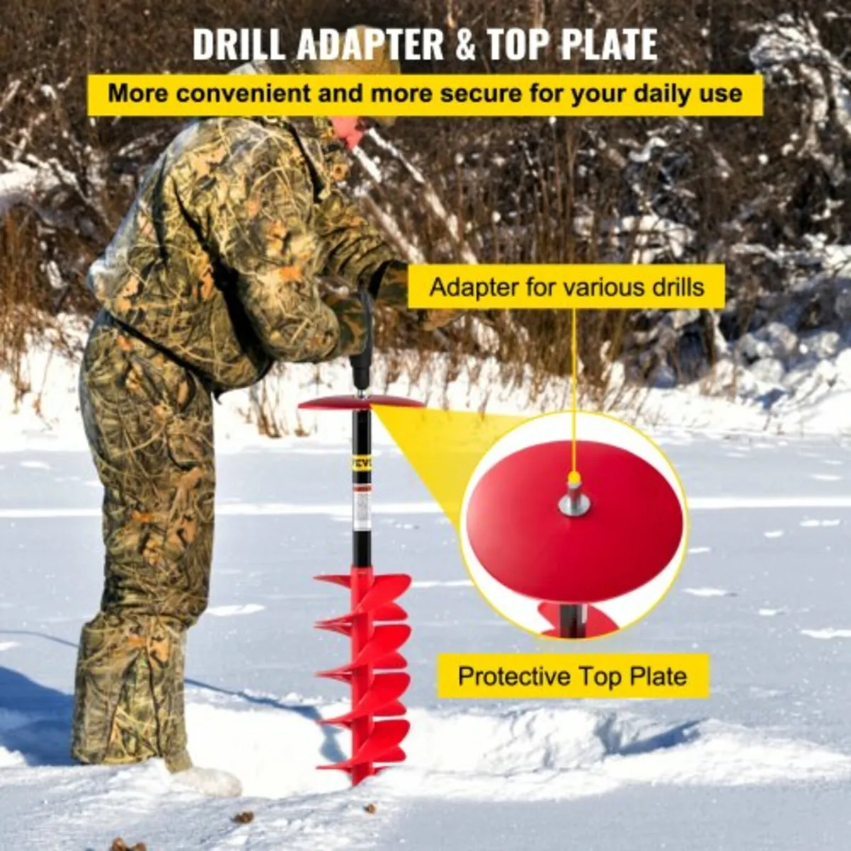 Ice Drill Auger, 8" Diameter Nylon Ice Auger, 39\ - Image 4